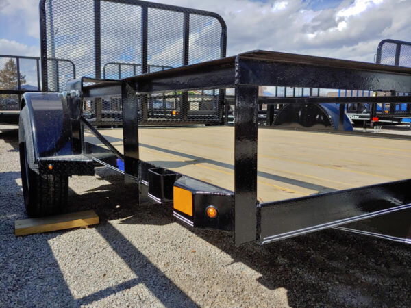 77x12 Single Axle Utility – 3.5K GVW – Layflat Ramp – Black - Image 4