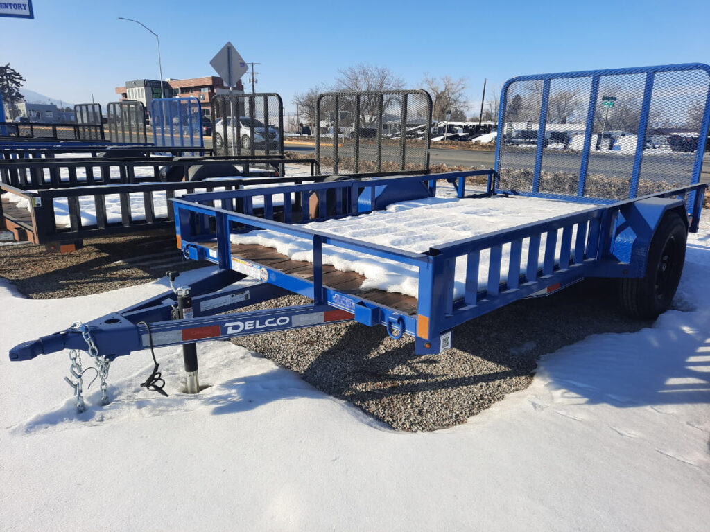 77x12 Single Axle Utility – 3.5K GVW – Side Load – Blue