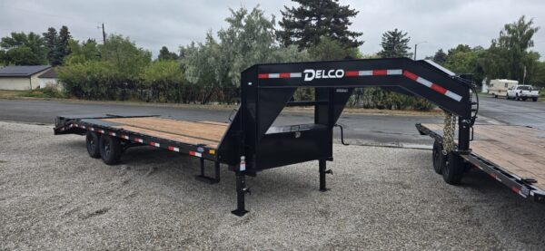 102x25 Gooseneck Flatbed – 14K GVW – Black
