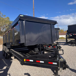 83x16 Tandem Axle Dump – 4' Sides, Bumper Pull – Black