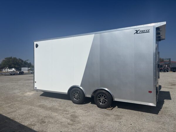 Xpress 8.5x18 UTV Package – Enclosed – White/Silver - Image 3