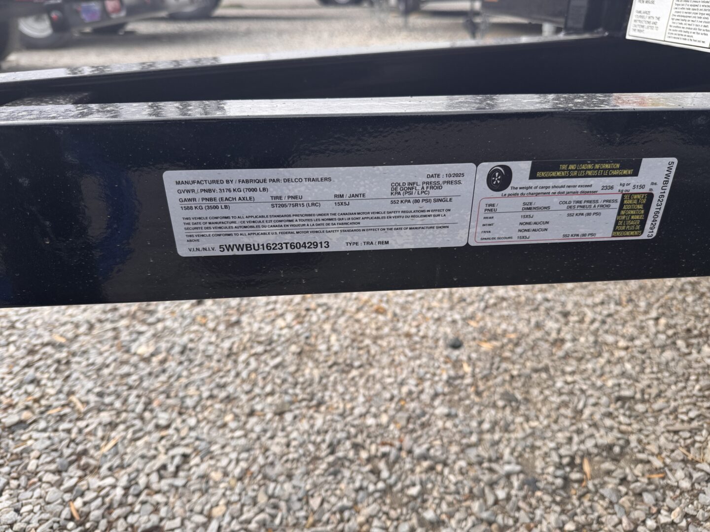 77x16 Tandem Axle Utility – 7K GVW – Black - Image 4